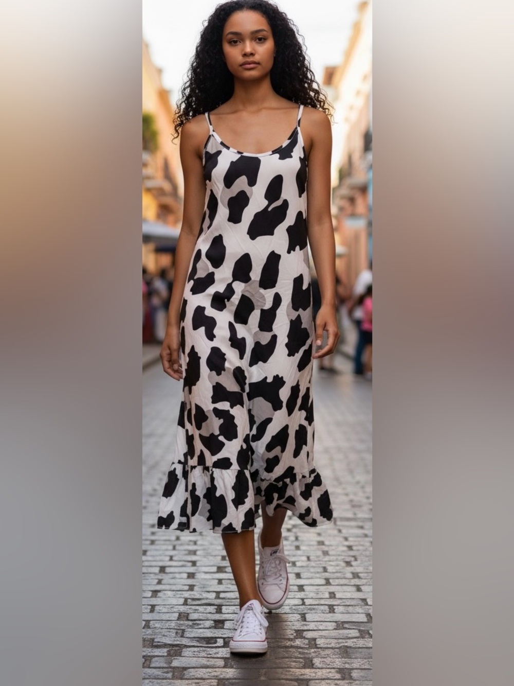 Miss Look Black & Gray Maxi Dress Size Small